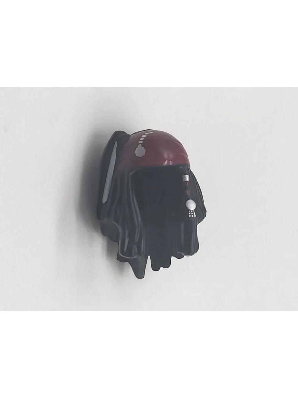 LEGO Black Captain Jack Hair Minifigure Dark Red Bandana Dreadlocks Wig POTC